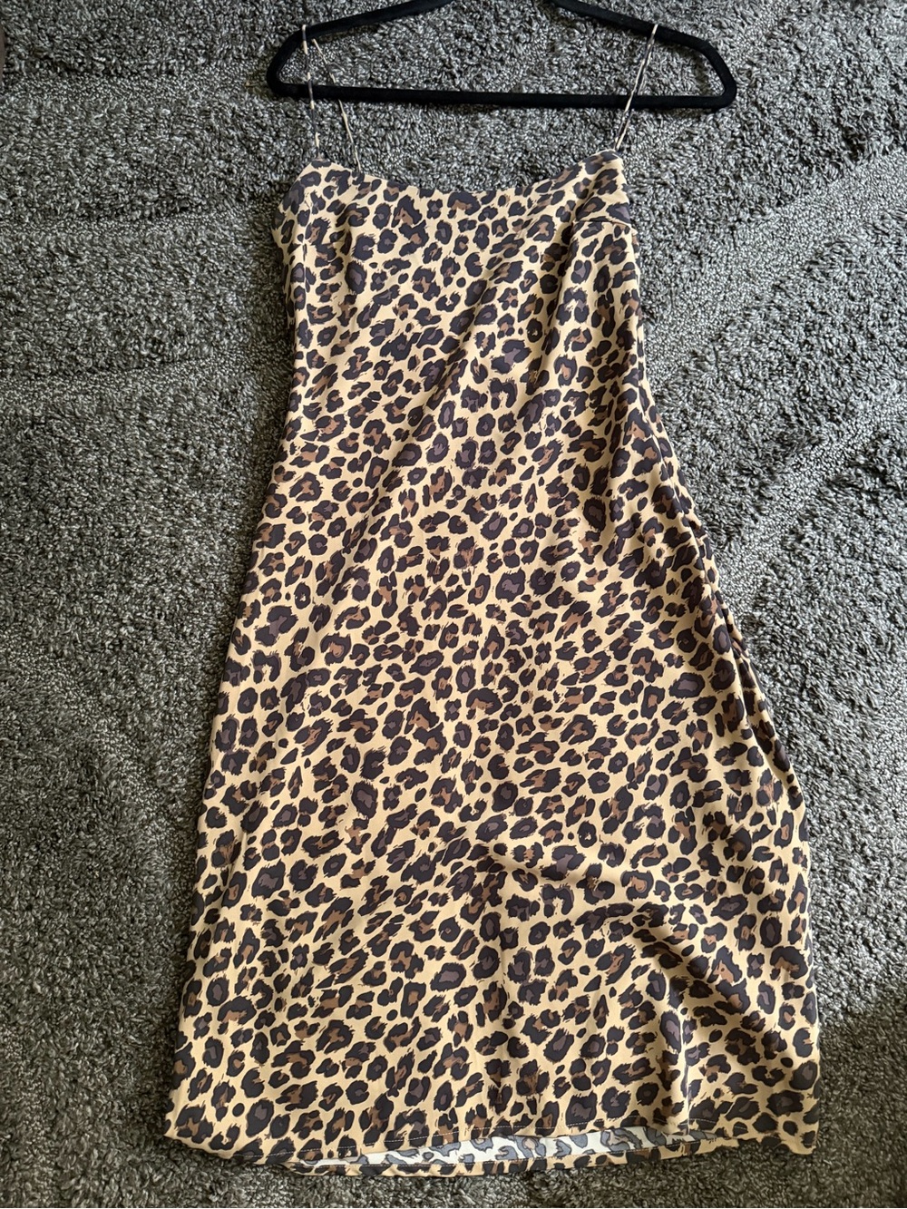 Abercrombie & Fitch Leopard Print Midi Dress in Tan and Black